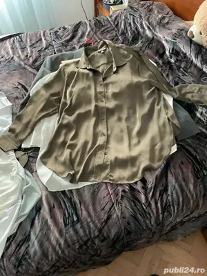 Camasa satin kaki,lucioasa,oversize,H&M,noua,XL