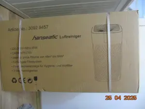 Purificator de aer Hanseatic, alb negru, 70 x 37 x 37 cm