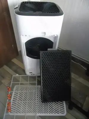 Purificator de aer Hanseatic, alb negru, 70 x 37 x 37 cm - imagine 4