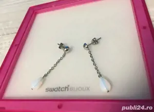 Cercei cu perla naturala Swatch - noi (transport 50-50 prin curier) - imagine 2