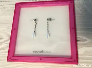 Cercei cu perla naturala Swatch - noi (transport 50-50 prin curier) - imagine 5
