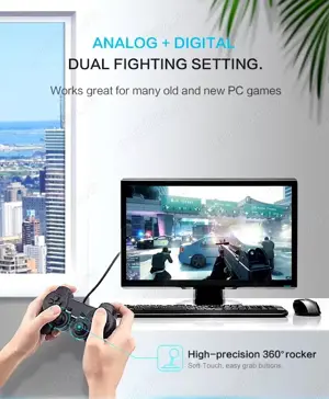 Joystick USB pentru PC sau Laptop  WinXP Win7 Win8 Win10 Vista