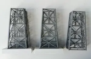 Rampa descarcare Lima si piloni pod Kibri trenulete electrice H0 - imagine 3