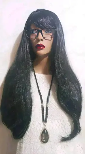 Perucă bruneta, lunga - imagine 3