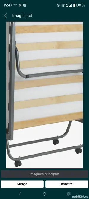 Vănd pat pliabil+saltea aloe vera ortopedică.