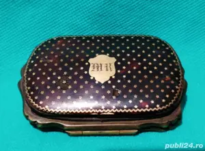 Portofel victorian din carapace țestoasă cu elemente din aur anii 1870