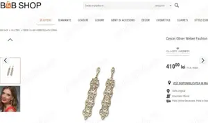 ! Cercei OLIVER WEBER cristale Swarovski placati Aur Noi - imagine 4