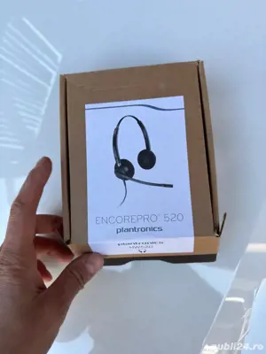 Casca Call Center Plantronics EncorePro HW520-89434-02, Duo, Microfon Noice Canceling