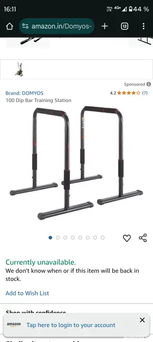 Training Station 100 Domyos (bare paralele dips)