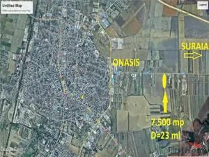 Teren intravilan 7.500 mp, D=23 ml, STRADA PRINCIPALA,zona ONASIS - imagine 2
