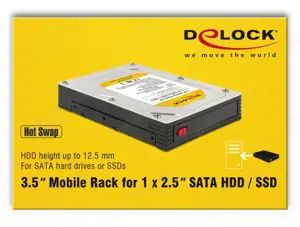 Delock Carcasă HOT SWAP 3.5  pentru 1 SAU 2 x SATA HDD   SSD de 2.5 