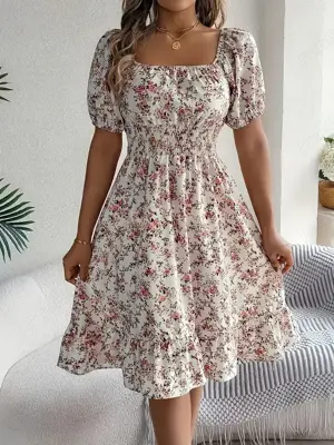 Rochie Chic cu Imprimeu Floral pentru femei marime S - imagine 4