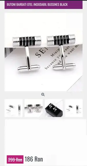 Butoni Barbati Seroussi Otel Inoxidabil Business Black - imagine 3