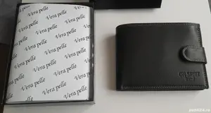 Portofel Barbati Piele Negru Nou - imagine 4