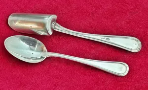 set 7 lingurite + ornament din argint in cutie vintage din lemn - imagine 3