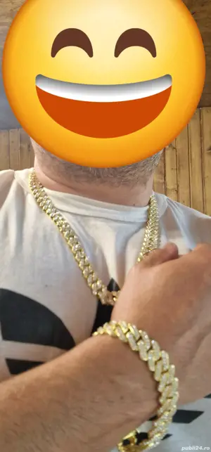 lant placat gros cu aur 14k 1:1 nou - imagine 4