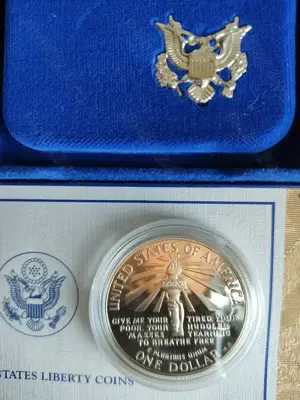 Moneda argint " Liberty Silver Dollar " 1986 - imagine 4