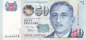 Bancnote SINGAPORE - 2+10+50 dolari - stare buna