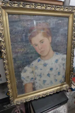 Aurel Diaconescu (1909-1991) Portret de fata 70 50cm Semnat 1936 Ulei pe carton - imagine 2