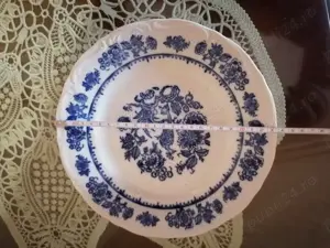 Set farfurii cu ornamente din cobalt, 12 persoane, made in RSR vintage - imagine 3