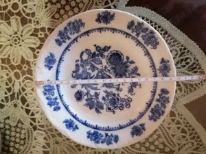 Set farfurii cu ornamente din cobalt, 12 persoane, made in RSR vintage - imagine 4