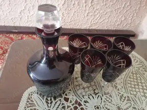 Obiecte din cristal rubin și alb made in RSR vintage - imagine 2