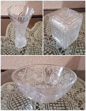 Obiecte din cristal rubin și alb made in RSR vintage - imagine 5