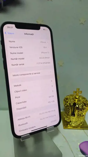 iPhone 12 Black 64GB Baterie Originala:75%.Pre  fix! - imagine 3