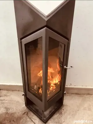 Vand semineu panoramic Kago Orion focar lemn soba 