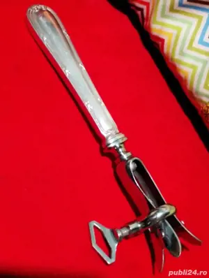 Suport cu maner din argint pentru grătar 