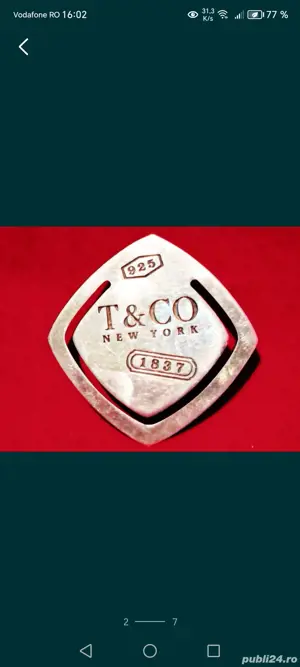 Semn de carte din argint Tiffany & Co