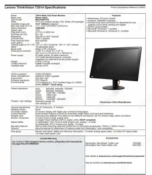 Monitor Lenovo ThinkVision T2014A Impecabil 19,5" LED - imagine 5