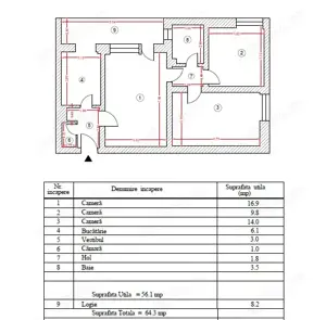 Vand apartament 3 camere strada Bucovina, zona Stadionul National