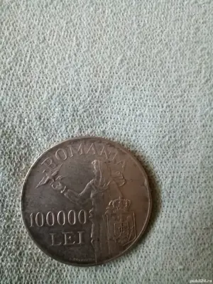moneda 100000 argint regele Mihai 