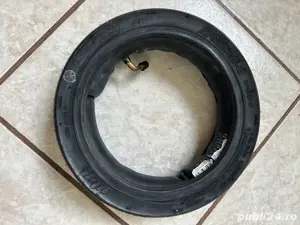 Anvelopă 10 inch trotinetă electrică 250x64 + cameră 10x2.5 valvă 90 grade