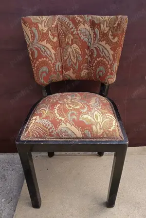 Scaun Vintage tapitat Stil ArtDeco; Scaun cu cadru din lemn