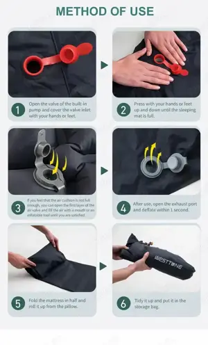 Saltea drumetie, munte, gonflabila, 590g - imagine 3