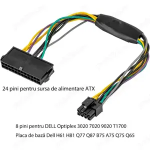 Adaptor alimentare, ATX 24 pin la 8 pin, cablu 30cm