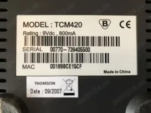 Modem de internet pentru cablu TV THOMSON MODEL: TCM-420 - imagine 5