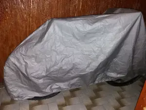 Prelata husa moto bicicleta scuter motocicleta L 230cmx130cm impermeabila Peva 4 inele de prindere f - imagine 3