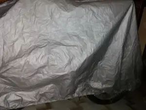 Prelata husa moto scuter bicicleta motocicleta S 200x100cm impermeabila Peva gri sau neagra, 4 inele - imagine 3