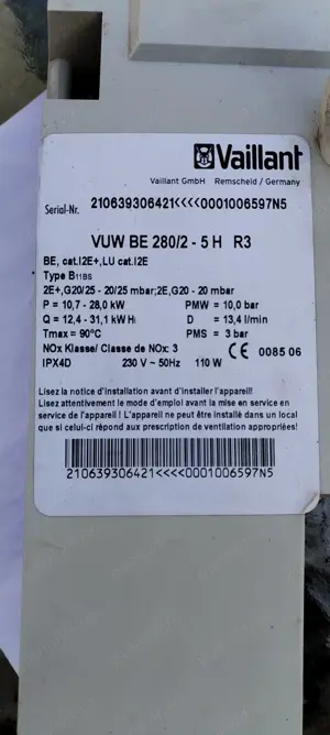 Centrala Vaillant VUW BE 280 2-5H R3 - componente