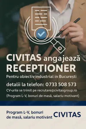 Civitas angajeaza receptioner(a)