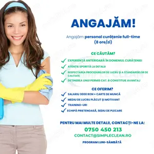 Operator curățenie Brăila - echipă mobilă