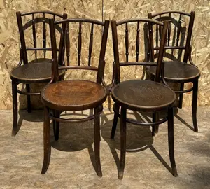 4 buc Scaun Vintage Stil Thonet; Scaun din lemn