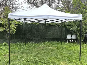 Cort Pavilion Alb 3x3m Pliabil   Cadru Metalic Solid 