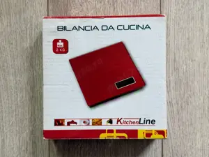 Cantar de bucatarie de precizie - rosu - max 2kg - merge pe orice suprafata - imagine 3