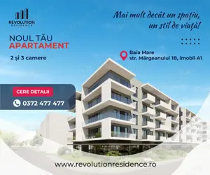 COMISION 0% - Apartamente 2 si 3 camere - Margeanului 1B-A1, Baia Mare