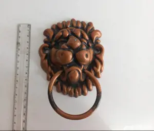 Ciocănitor de ușă din metal, cap de leu - imagine 2