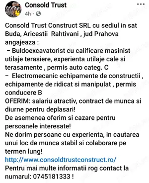 Angajare Buldoexcavatorist